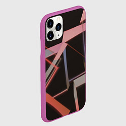 Чехол iPhone 11 Pro матовый Абстрактные розовые стеклянные блоки, цвет: 3D-фиолетовый — фото 2