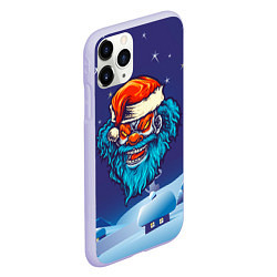 Чехол iPhone 11 Pro матовый Злой Санта синяя борода, цвет: 3D-светло-сиреневый — фото 2