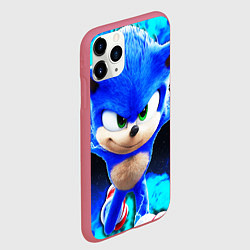 Чехол iPhone 11 Pro матовый Sonic неоновый дым, цвет: 3D-малиновый — фото 2
