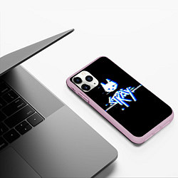 Чехол iPhone 11 Pro матовый Stray blue glitch, цвет: 3D-розовый — фото 2