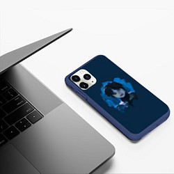 Чехол iPhone 11 Pro матовый Мрачная трогательность Уэнсдей, цвет: 3D-тёмно-синий — фото 2