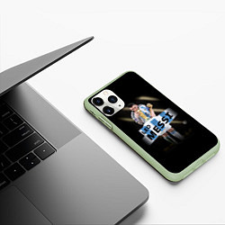 Чехол iPhone 11 Pro матовый Лео Месси чемпион Мира, цвет: 3D-салатовый — фото 2