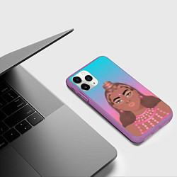 Чехол iPhone 11 Pro матовый Девушка с фестиваля коачелла, цвет: 3D-фиолетовый — фото 2