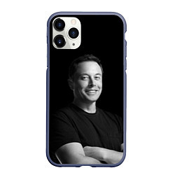 Чехол iPhone 11 Pro матовый Илон Маск, портрет, цвет: 3D-серый
