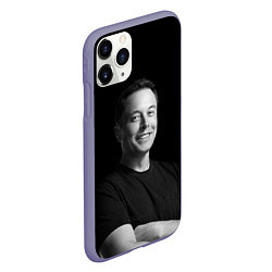 Чехол iPhone 11 Pro матовый Илон Маск, портрет, цвет: 3D-серый — фото 2