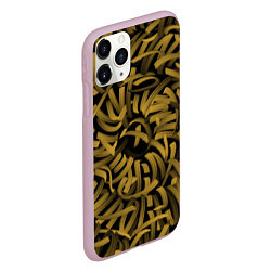 Чехол iPhone 11 Pro матовый Каллиграфия в золоте, цвет: 3D-розовый — фото 2