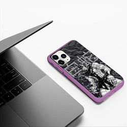 Чехол iPhone 11 Pro матовый Whitesnake - stand of Enrico Pucci - Jojo, цвет: 3D-фиолетовый — фото 2