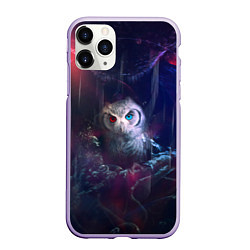 Чехол iPhone 11 Pro матовый Мистическая сова, цвет: 3D-светло-сиреневый