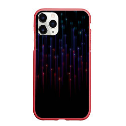 Чехол iPhone 11 Pro матовый Разноцветные лучи, цвет: 3D-красный