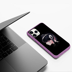 Чехол iPhone 11 Pro матовый Wednesday black kitty, цвет: 3D-фиолетовый — фото 2