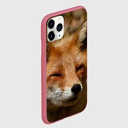 Чехол iPhone 11 Pro матовый Лис дремлет, цвет: 3D-малиновый — фото 2