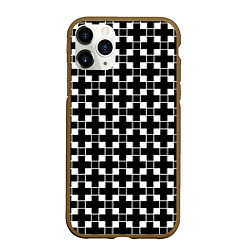 Чехол iPhone 11 Pro матовый Черно-белая геометрия