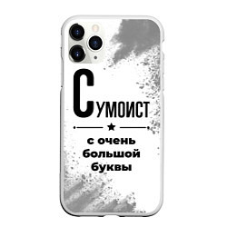 Чехол iPhone 11 Pro матовый Сумоист с очень большой буквы на светлом фоне, цвет: 3D-белый