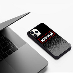 Чехол iPhone 11 Pro матовый Юрий - в красной рамке на темном, цвет: 3D-черный — фото 2