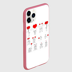 Чехол iPhone 11 Pro матовый Valentain Day, цвет: 3D-малиновый — фото 2