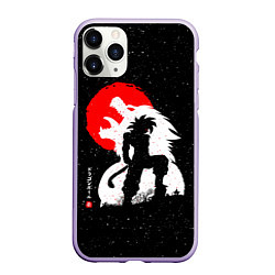 Чехол iPhone 11 Pro матовый Dragon Ball красная луна и Гоку, цвет: 3D-светло-сиреневый