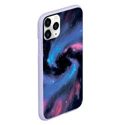 Чехол iPhone 11 Pro матовый Ручная роспись галактики акварелью, цвет: 3D-светло-сиреневый — фото 2