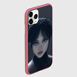 Чехол iPhone 11 Pro матовый Красотка Уэнсдэй - рисунок, цвет: 3D-малиновый — фото 2
