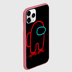 Чехол iPhone 11 Pro матовый Неоновый красный член экипажа, цвет: 3D-малиновый — фото 2