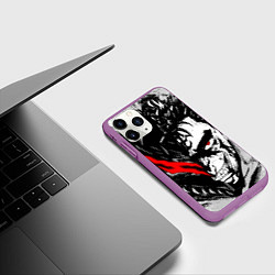 Чехол iPhone 11 Pro матовый Берсерк - доспехи зверя, цвет: 3D-фиолетовый — фото 2