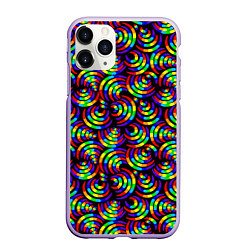 Чехол iPhone 11 Pro матовый Радостная окружность, цвет: 3D-светло-сиреневый
