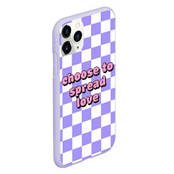 Чехол iPhone 11 Pro матовый Choose to spread love, цвет: 3D-светло-сиреневый — фото 2