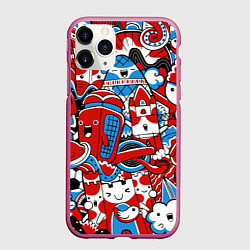 Чехол iPhone 11 Pro матовый Старая добрая Англия, цвет: 3D-малиновый