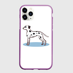 Чехол iPhone 11 Pro матовый Собака Далматин, цвет: 3D-фиолетовый