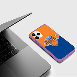 Чехол iPhone 11 Pro матовый Нью-Йорк Никс НБА, цвет: 3D-фиолетовый — фото 2