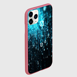 Чехол iPhone 11 Pro матовый Двоичный код, цвет: 3D-малиновый — фото 2
