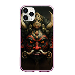 Чехол iPhone 11 Pro матовый Индейская страшная маска, цвет: 3D-розовый
