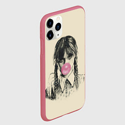 Чехол iPhone 11 Pro матовый Wednesday bubble gum, цвет: 3D-малиновый — фото 2