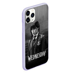 Чехол iPhone 11 Pro матовый Wednesday черно-белый стиль, цвет: 3D-светло-сиреневый — фото 2