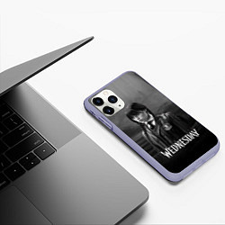 Чехол iPhone 11 Pro матовый Wednesday черно-белый стиль, цвет: 3D-светло-сиреневый — фото 2