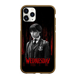 Чехол iPhone 11 Pro матовый Wednesday темный фон, цвет: 3D-коричневый