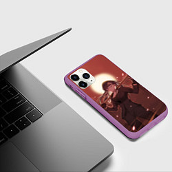 Чехол iPhone 11 Pro матовый Хидзуру Минаката в поле - Summertime Render, цвет: 3D-фиолетовый — фото 2