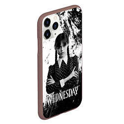 Чехол iPhone 11 Pro матовый Wednesday black and white, цвет: 3D-коричневый — фото 2