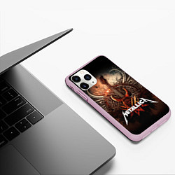 Чехол iPhone 11 Pro матовый Metallica гитара и логотип, цвет: 3D-розовый — фото 2