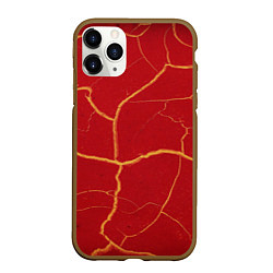 Чехол iPhone 11 Pro матовый Красный текстурный узор, цвет: 3D-коричневый