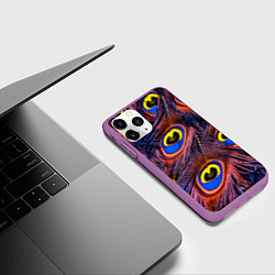 Чехол iPhone 11 Pro матовый Множесто сюрреалистичных цветов и стеблей, цвет: 3D-фиолетовый — фото 2