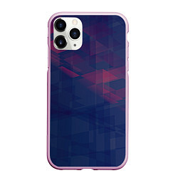 Чехол iPhone 11 Pro матовый Абстрактный прозрачный стеклянный фиолетовый патте, цвет: 3D-розовый
