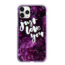 Чехол iPhone 11 Pro матовый Just love you, цвет: 3D-светло-сиреневый