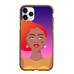 Чехол iPhone 11 Pro матовый Огонёк, цвет: 3D-коричневый