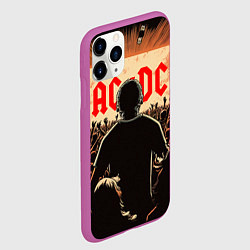 Чехол iPhone 11 Pro матовый На рок концерте, цвет: 3D-фиолетовый — фото 2