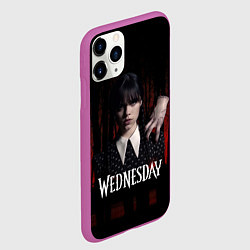 Чехол iPhone 11 Pro матовый Уэнсдэй красный лес, цвет: 3D-фиолетовый — фото 2