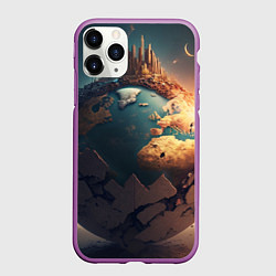 Чехол iPhone 11 Pro матовый Чудесный мир и волшебный город, цвет: 3D-фиолетовый