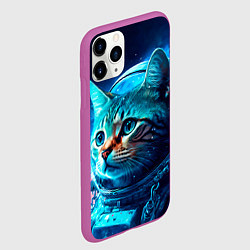 Чехол iPhone 11 Pro матовый Кот космонавт и звезды, цвет: 3D-фиолетовый — фото 2
