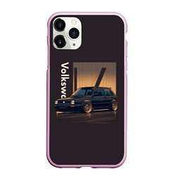 Чехол iPhone 11 Pro матовый Volkswagen Golf class, цвет: 3D-розовый