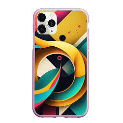 Чехол iPhone 11 Pro матовый Яркий абстрактный принт от нейросети, цвет: 3D-розовый