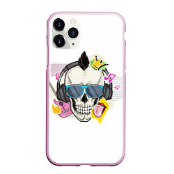 Чехол iPhone 11 Pro матовый Черепок в очках, цвет: 3D-розовый